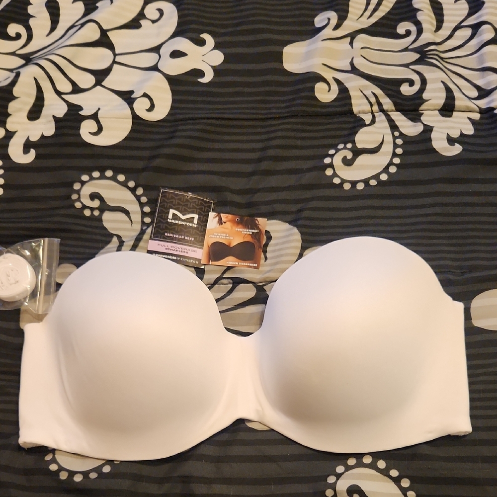 NBW Maidenform White Strapless Bra Molded Cup Intimates